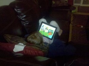 Reese Chillin' with the iPad