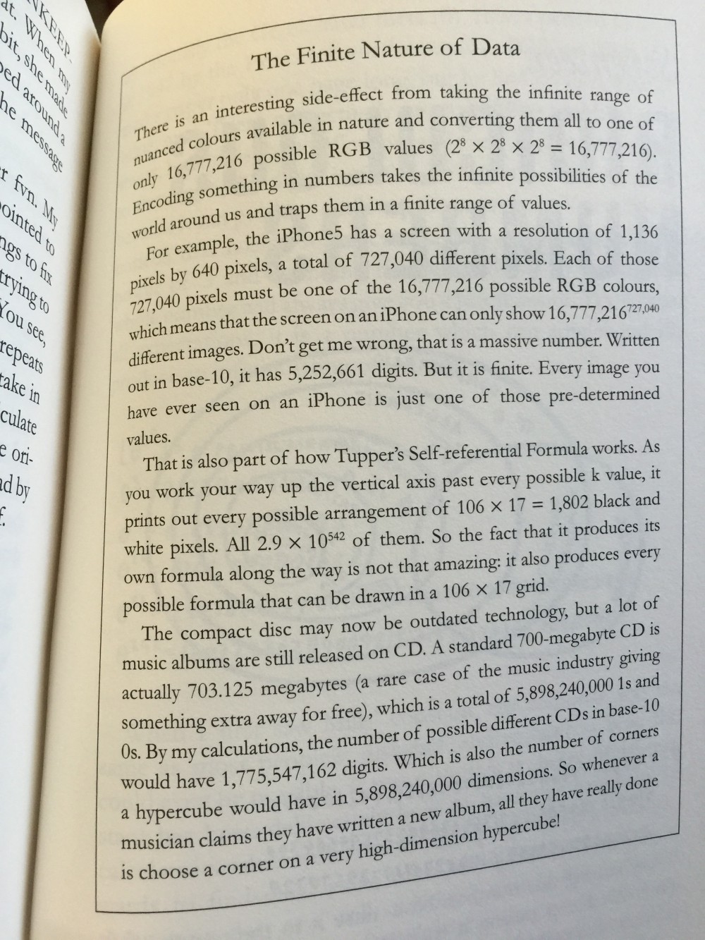 Finite Nature of Data